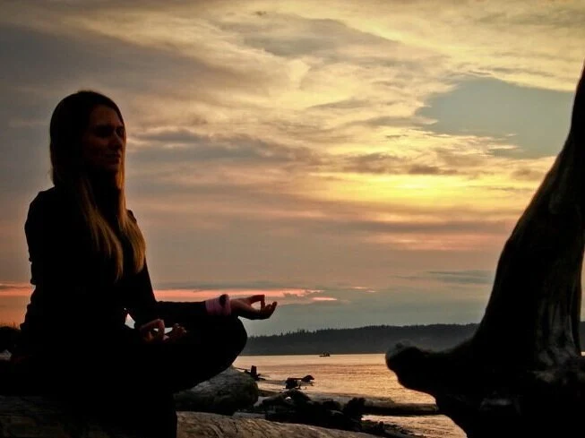 DR. MICHELE BURKLUND MEDITATING